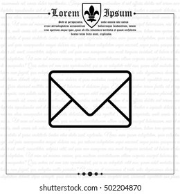 Web line icon. Message, closed envelope