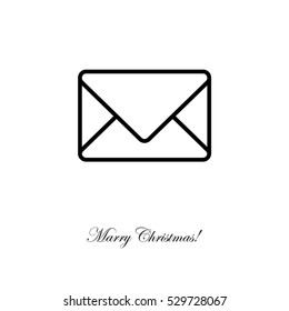 Web line icon. Message, closed envelope