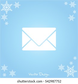 Web line icon. Message, closed envelope