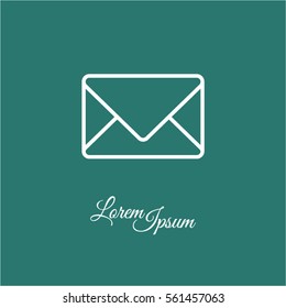 Web line icon. Message, closed envelope