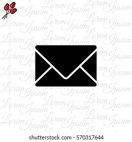 Web line icon. Message, closed envelope