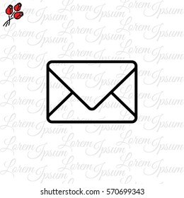 Web line icon. Message, closed envelope