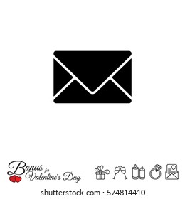 Web line icon. Message, closed envelope
