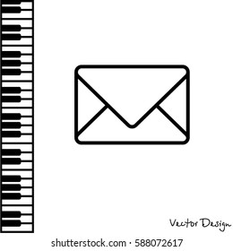 Web line icon. Message, closed envelope