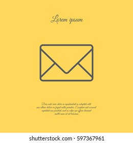 Web line icon. Message, closed envelope