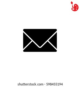 Web line icon. Message, closed envelope
