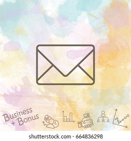 Web line icon. Message, closed envelope