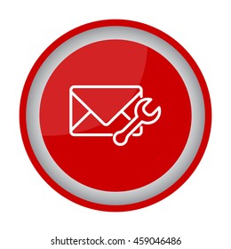 Web line icon. Message settings, Wrench and envelope