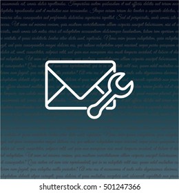 Web line icon. Message settings, Wrench and envelope