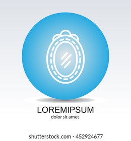 Web line icon. Mirror.