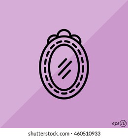 Web line icon. Mirror.