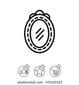 Web line icon. Mirror.