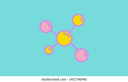 Web line icon. Molecule color
