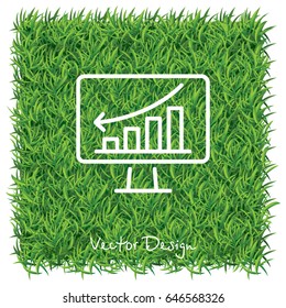 Web line icon. Monitor with business graph