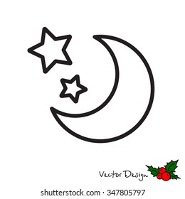 Web line icon. Moon and Stars