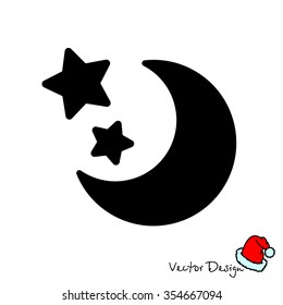 Web line icon. Moon and Stars