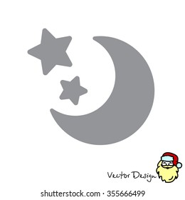 Web line icon. Moon and Stars