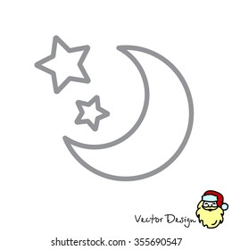 Web line icon. Moon and Stars