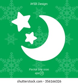 Web line icon. Moon and Stars