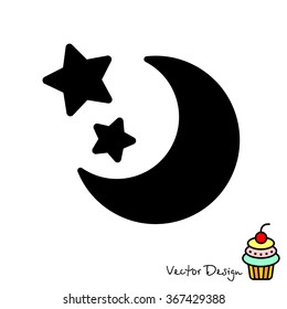 Web line icon. Moon and Stars