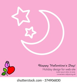 Web line icon. Moon and Stars
