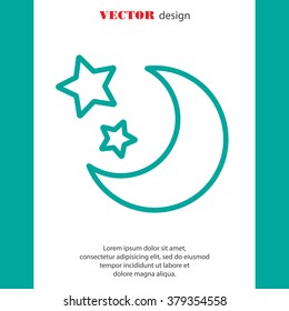Web line icon. Moon and Stars