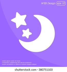 Web line icon. Moon and Stars