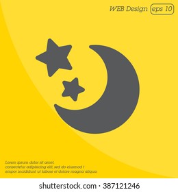 Web line icon. Moon and Stars