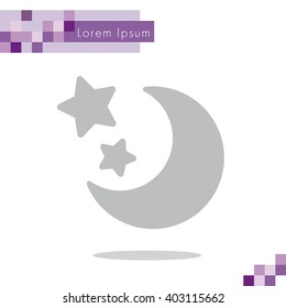 Web line icon. Moon and Stars
