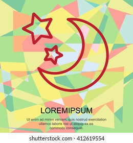 Web line icon. Moon and Stars