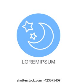 Web line icon. Moon and Stars