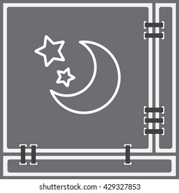 Web line icon. Moon and Stars