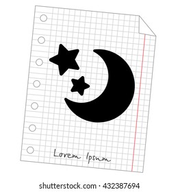 Web line icon. Moon and Stars