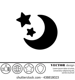 Web line icon. Moon and Stars