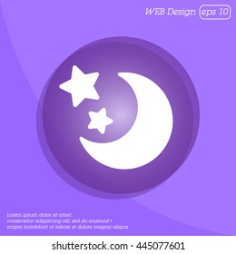 Web line icon. Moon and Stars