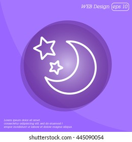 Web line icon. Moon and Stars