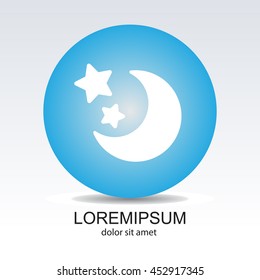 Web line icon. Moon and Stars