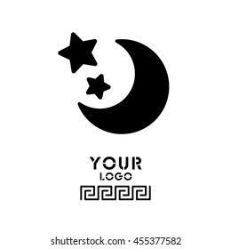 Web line icon. Moon and Stars