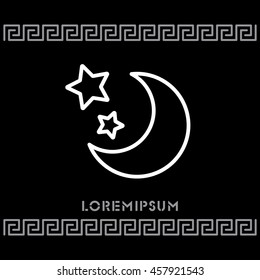 Web line icon. Moon and Stars