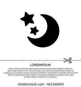 Web line icon. Moon and Stars