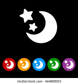 Web line icon. Moon and Stars