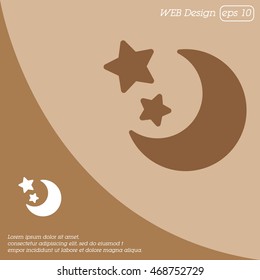 Web line icon. Moon and Stars