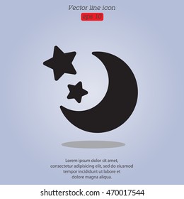 Web line icon. Moon and Stars