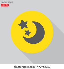 Web line icon. Moon and Stars