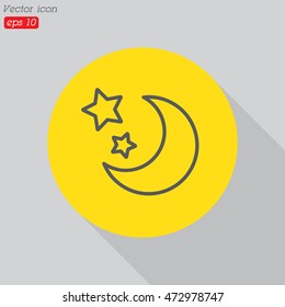 Web line icon. Moon and Stars