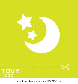Web line icon. Moon and Stars