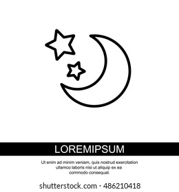 Web line icon. Moon and Stars
