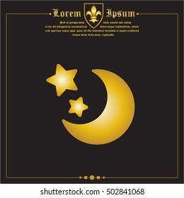 Web line icon. Moon and Stars