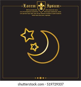 Web line icon. Moon and Stars