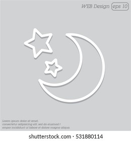Web line icon. Moon and Stars